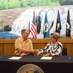 Acting Forest Supervisor Jake Winn of the Rogue River-Siskiyou National Forest and Cow Creek Band of Umpqua Tribe of Indians Chairman Carla Keene, October 18, 2023.